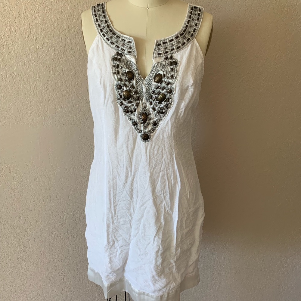 White beaded dress